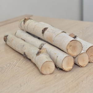 Four Thick White Birch Poles 7 ft - Northern Boughs