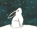 Stargazing Bunny, Lunar Rabbit, Night Sky Rabbit. A4 Print - Etsy