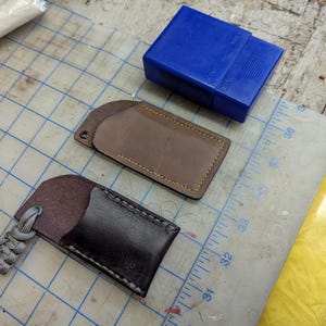 Hand stitched leather slip case