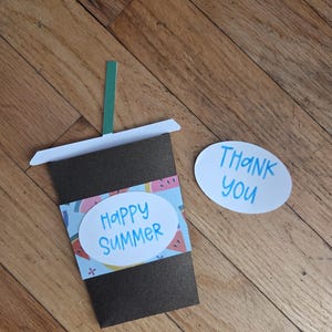 Porta-cartão-presente para café gelado