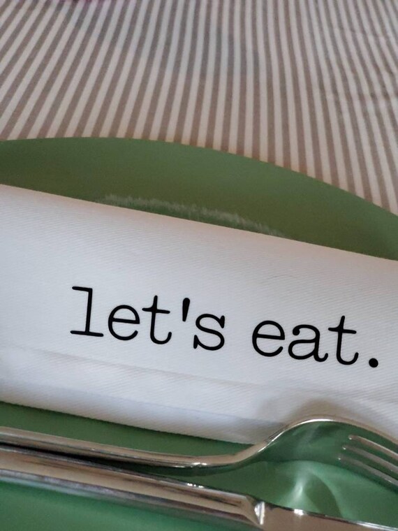 Let's eat napkins set of four Etsy