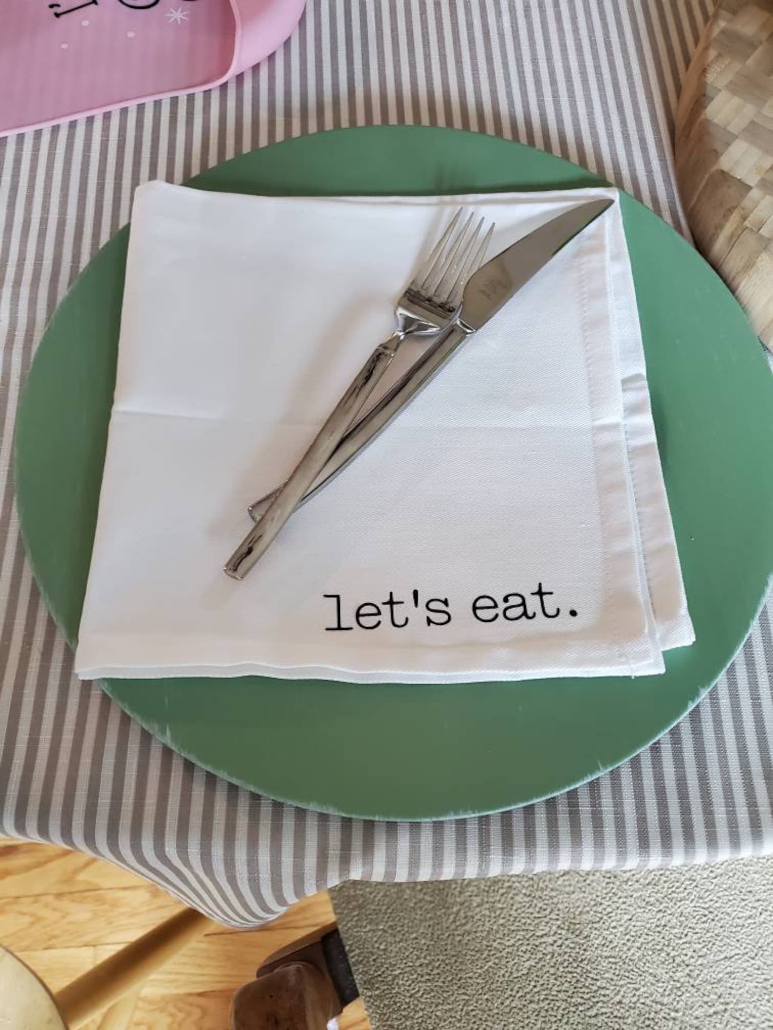 Let's eat napkins set of four Etsy