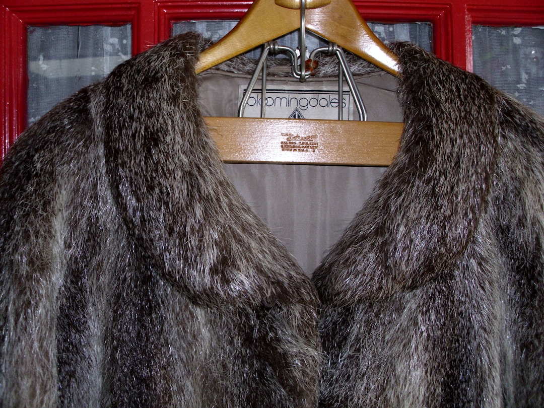 Nutria Fur Coat Women Shades of Dark and Light Brown Small Etsy