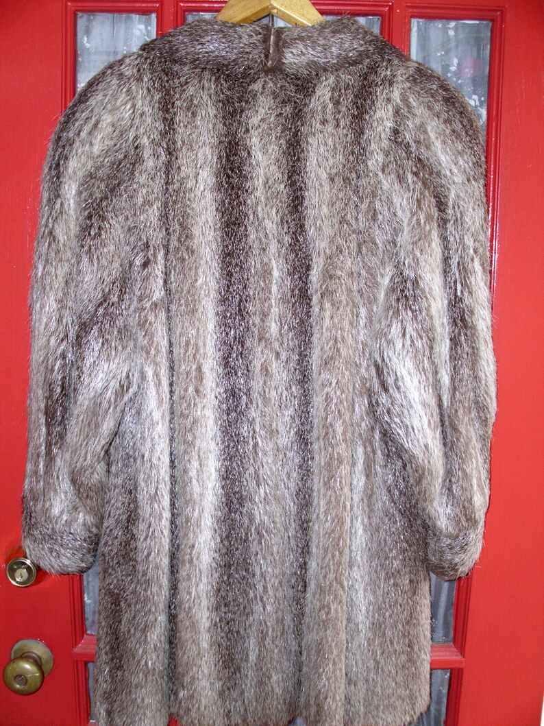 Nutria Fur Coat Women Shades of Dark and Light Brown Small Etsy