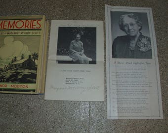 Memories: The Life of Margaret McAvoy Scott as told to Eleanor Morton and Additional Booklets Signed 1943