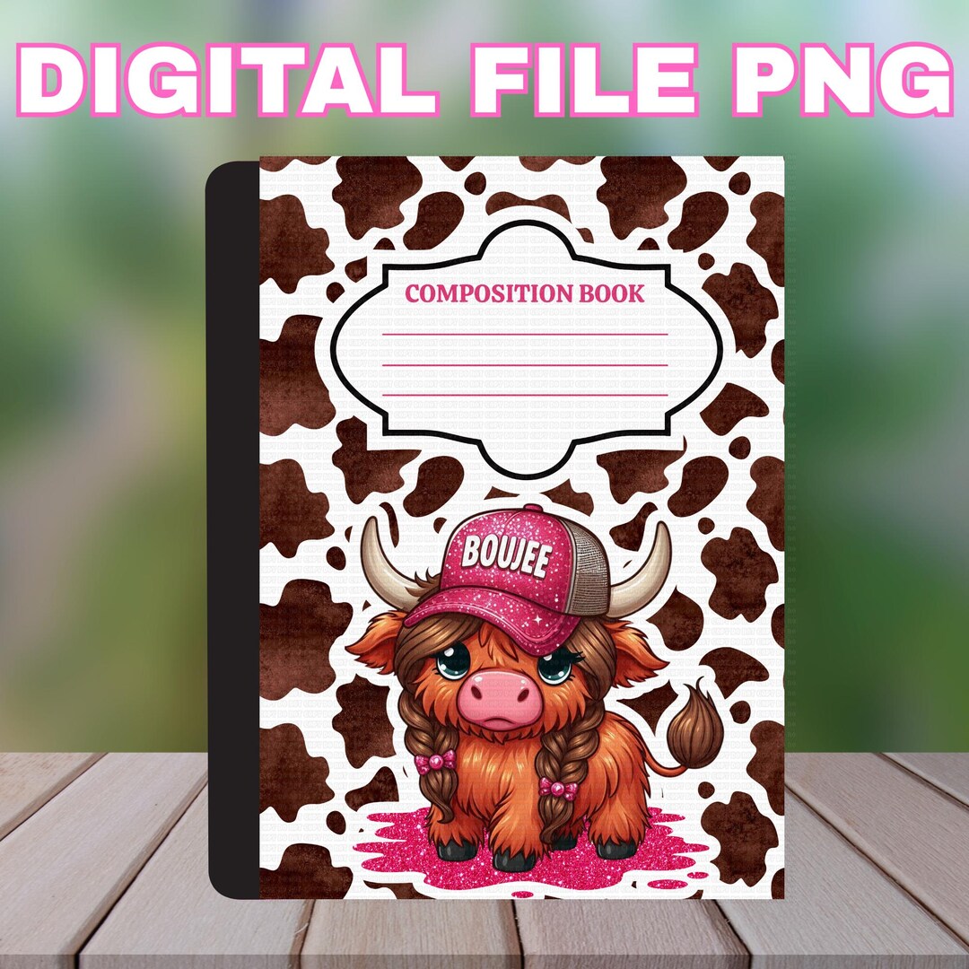 DIGITAL File-notebook Cover PNG- Back to School- Composition Notebook ...