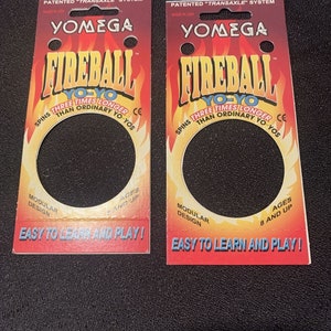 Set of 2 VTG 1995 Yomega Fireball Yo-Yos High Performance Red/Blue w/ Original Card image 7