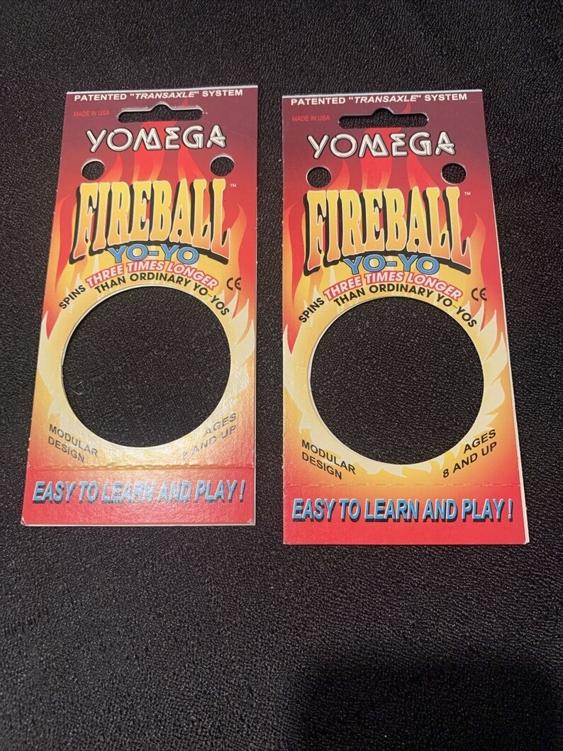 Set of 2 VTG 1995 Yomega Fireball Yo-Yos High Performance Red/Blue w/ Original Card image 7