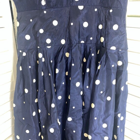 Vintage 1940s Navy Polka Dot Med Evening Party Co… - image 3