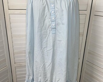 Vintage 80s 90s Chance Encounters Cotton Blue Tank Dress Prairie Cottagecore Med