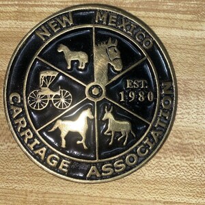 Vintage Round Brass Belt Buckle New Mexico Carriage Association