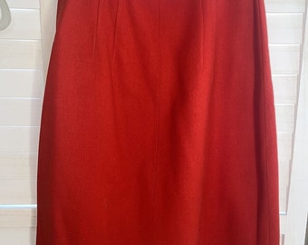 Vintage Pendleton Red Virgin Wool Pencil Skirt Women’s Size 10 Made USA