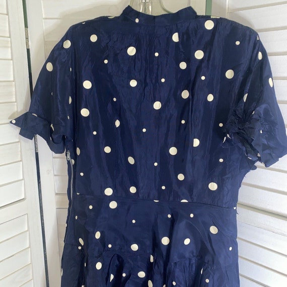 Vintage 1940s Navy Polka Dot Med Evening Party Co… - image 10