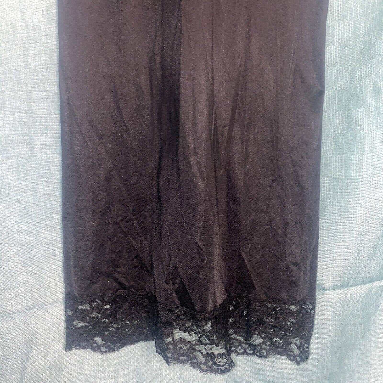 Vintage 1960s Nylon Lace Full Black Slip Dress Size 32 Etsy