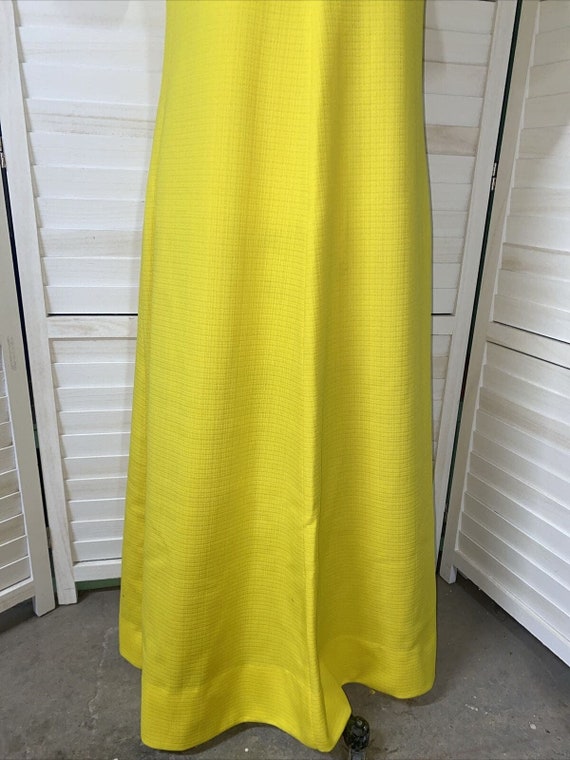 Vintage 60s/70s Yellow Maxi Dress Handmade Short … - image 3
