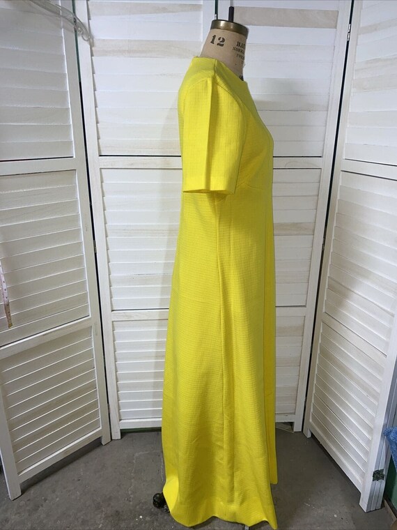Vintage 60s/70s Yellow Maxi Dress Handmade Short … - image 4