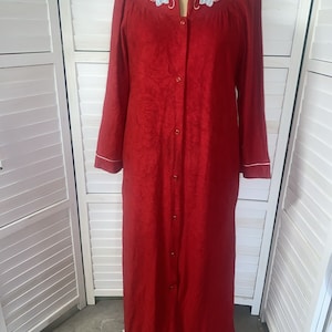 Vintage 60s It&#39;s A Charm Velvet Robe Housecoat Dressing Gown Sz Large USA Made