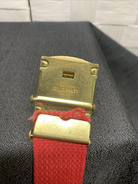 Vintage Ohio State Adjustable Red/white Belt Solid Brass  display picture 2