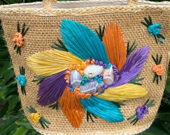 Vintage Woven Beach Vacation Bag