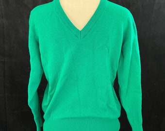 Green Vintage Abercrombie Merino Wool V-Neck Sweater