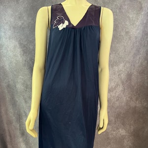 vintage chemise de nuit bleu marine petite taille
