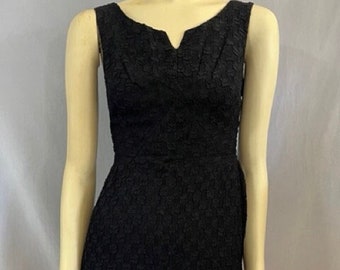 Vintage 1960s Little Black Dress Size Small