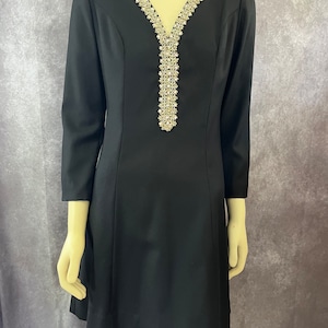 Vintage 1960s Cocktail Dress with Rhinestones Size Small