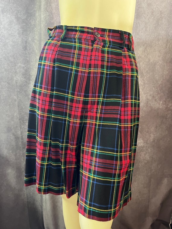 Women's 1980s High Waisted Plaid Shorts Size 10