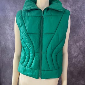 Vintage 80s Green Down Puffer Vest