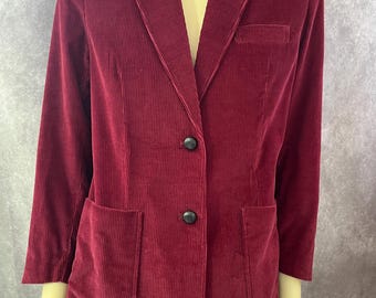 Women's 1970s Corduroy Blazer Size 16