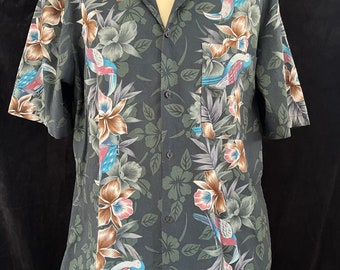 Camicia hawaiana vintage da uomo, taglia L