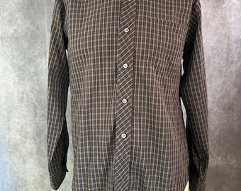 Camisa a cuadros vintage para hombre, talla pequeña