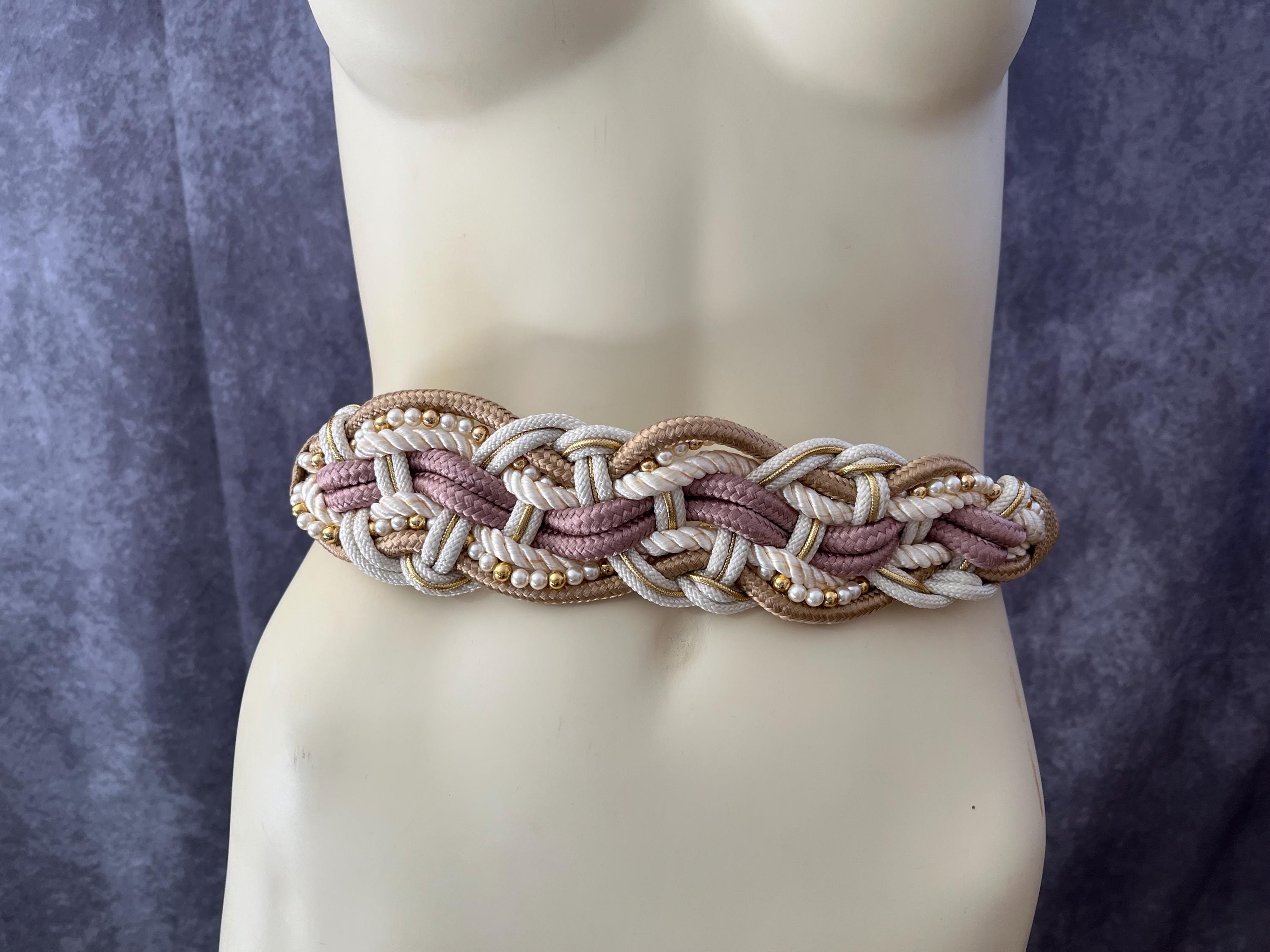 Vintage 80s Braided Rope Belt - Etsy
