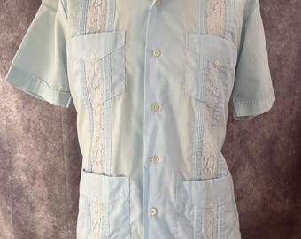 Men's Vintage 70s Guayabera Small Shirts AS-IS - Choose Color