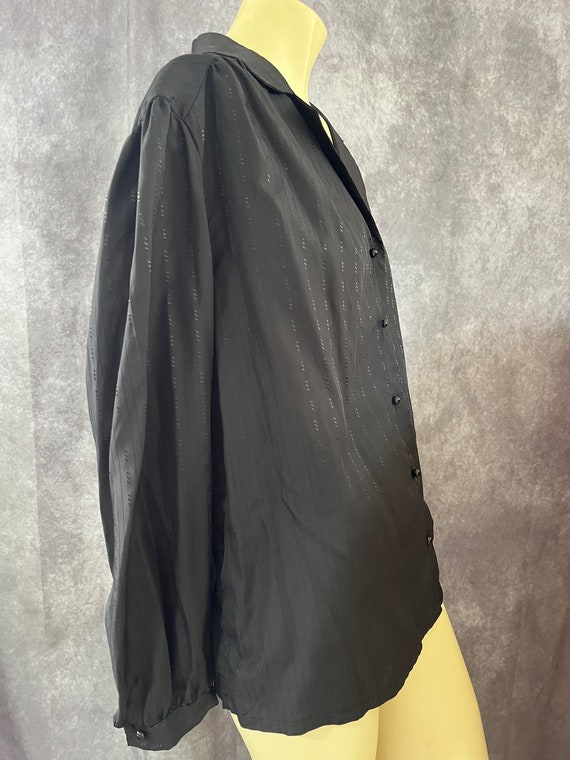 Women's Vintage Black Blouse Size 44 L/XL - image 5