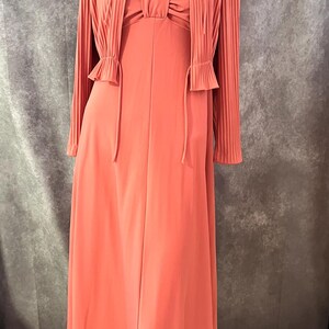 Vintage 1970s Pink Maxi Dress with Jacket Size Small