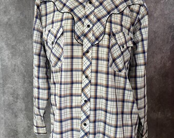 Vintage Ely 70er Jahre Westernhemd mit Druckknöpfen Gr. 34