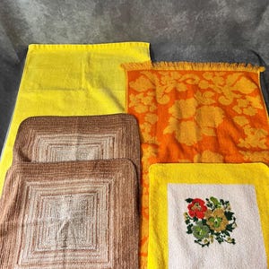 Mixed Lot of 5 Vintage 1970s Towels