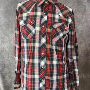 Vintage Western Shirt with Snap Buttons Size Large