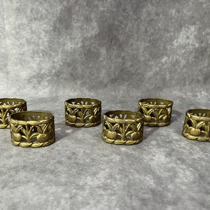 Set of 6 Vintage Brass Napkin Rings