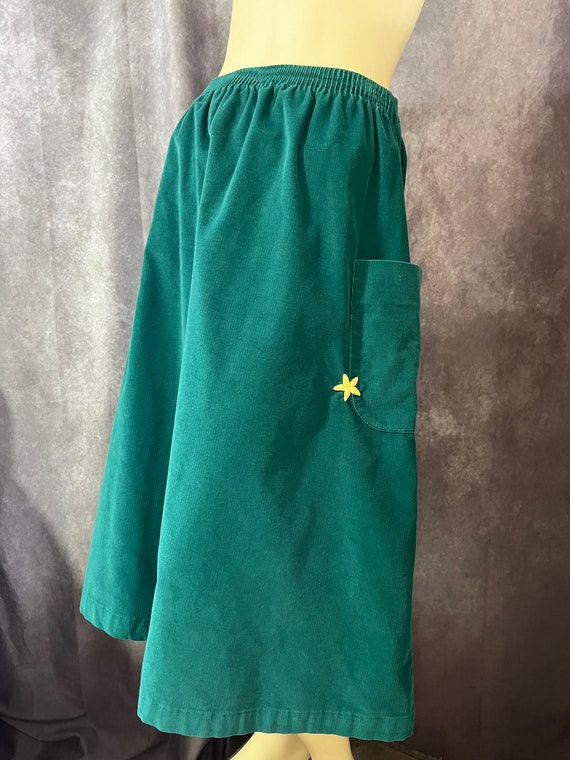 Vintage LL Bean Corduroy Skirt with Embroidered Po