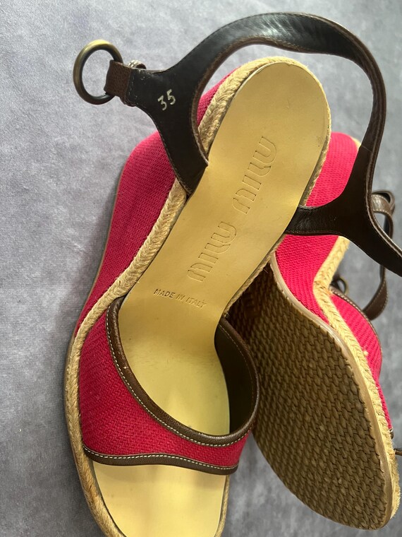 Y2K Miu Miu Wedge Heels Size 35 - image 6
