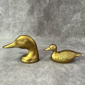 Set of 2 Vintage Brass Ducks