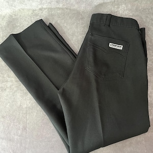 Men&#39;s Vintage 1970s Western Black Pants 34x28