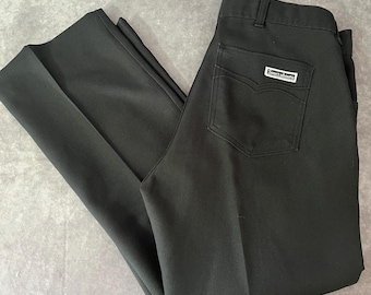 Pantalones vaqueros negros vintage de los años 70 para hombre, 34 x 28