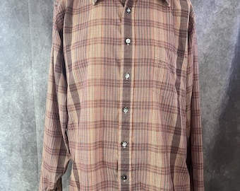 Camisa a cuadros vintage para hombre, talla M/L