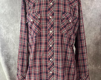 Vintage 70er Western Hemd mit Perlmutt Druckknöpfen Gr. 34-35