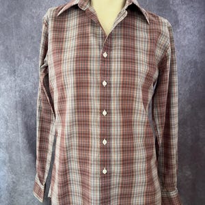 Vintage Plaid Button Down Shirt Size Medium
