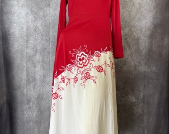 Vintage Hand Painted Dress Size Small by One-of-a-Kind