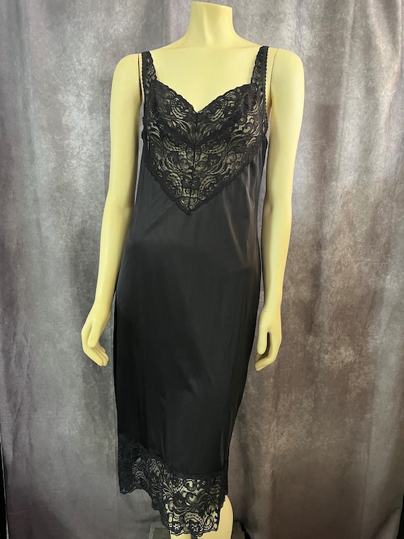 Vintage Lingerie Black Nightie Size 36